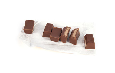 Chocolate bar on a white