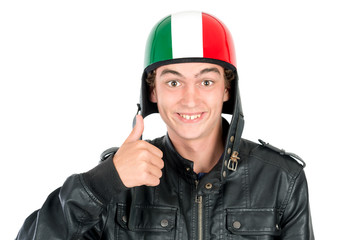 Teen with helmet