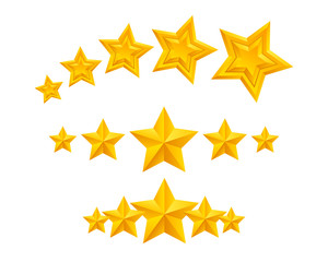 Obraz premium Stars icons set vector illustration. Assorted symbols.