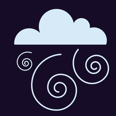 Lightning vector icon storm cloud. Storm cloud weather sky dark nature dramatic cloudscape. Danger stormy, thunderstorm symbol storm cloud natural scenic meteorology overcast scene.