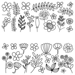 Vector pattern with flowers Garden Birhday Wedding Postcard