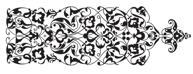 Oriental decorative element. Zentangle black and white
