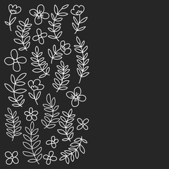 Vector pattern with flowers Garden Birhday Wedding Postcard