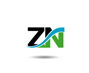ZN Logo. Vector Graphic Branding Letter Element
