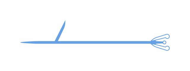 Flat design icon of fishing speargun fish gun. Vector illustration fish gun weapon. Underwater fishing gun icon design and speargun underwater equipment spearfishing. Professional sharp speargun.