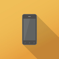 Mobile phone icon, long shadow design
