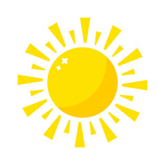 Vector sun icon isolated on white background. Sun Vector isolated summer icon design. Vector yellow sun symbol. Vector sun sun element. Sun weather icon vector sun logo isolated sign symbol
