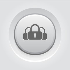 Multikey Security Services Icon. Flat Design.