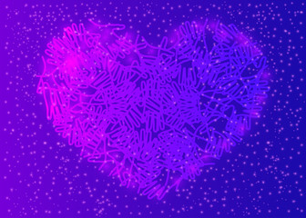 People colorful hands united together in heart form.