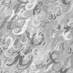 Calligraphy alphabet typeset lettering. Seamless wallpaper patte