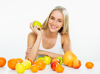 Woman with fruits