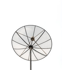 Big Black Satellite Dish isolated on White background