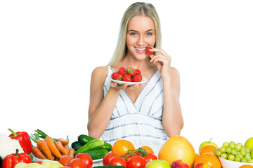 Woman with strawberries