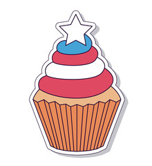 patriotic cupcake isolated icon design