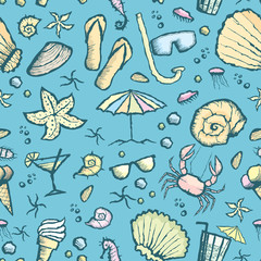  seamless sea creatures pattern