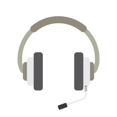 Headphones with microphone Icon Vector