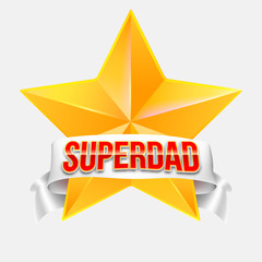 Super dad badge with ribbon