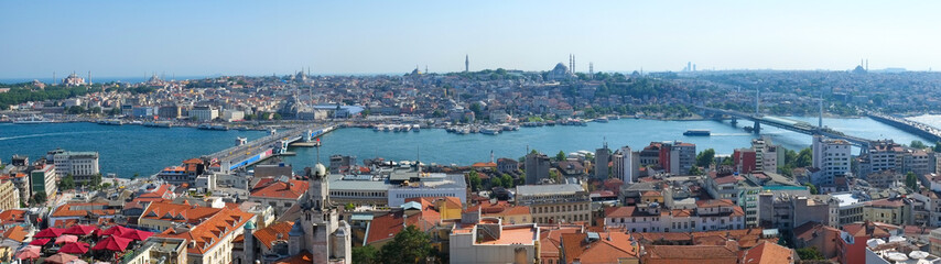 The panoramic view of Istanbul from the Galata tower
