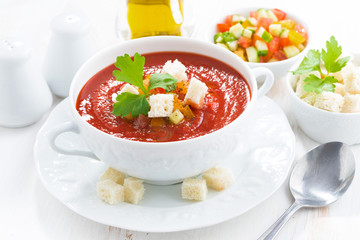 fresh gazpacho in a bowl