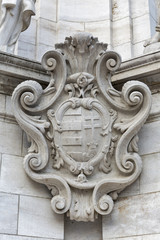 Ancient Coat of Arms on Holy Trinity Column, Budapest, Hungary