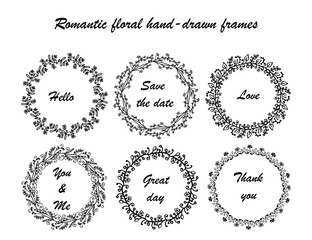 Romantic froral hand-drown frames