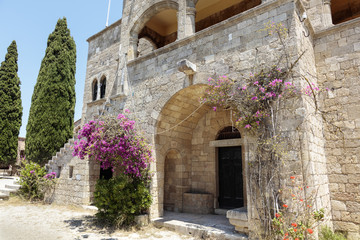 Fototapeta na wymiar Ruins of the 15th century Monastery of Filerimos Rhodes Dodecanese Greece Europe.