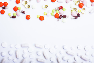 White surface with pills