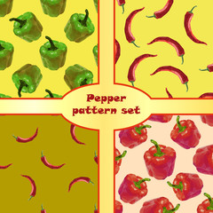 Vector bulgarian and spise pepper drawing.