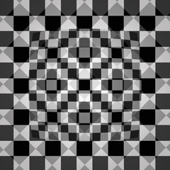 Abstract Black and white  chessboard  background illustration