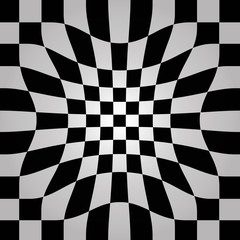 Black and white curve chessboard  background illustration