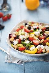 Diet and healthy mediterranean salad