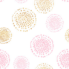 pink and gold dots pattern - 115516691