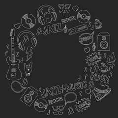 Music doodle vector set