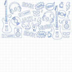 Music doodle vector set