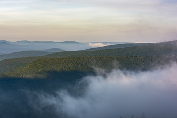 Fog Rolling Through the Catskill Mountains at Dawn