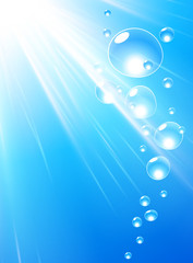 Water background with bubbles.