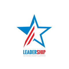 Leadership - vector logo concept illustration. Abstract USA star symbol. Decorative design element.