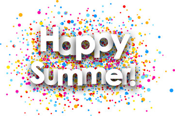 Happy summer paper card.