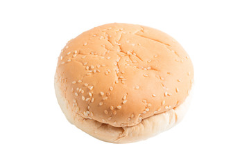 Hamburger bun isolated on white background.