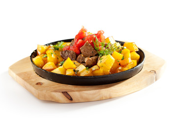 Pan Fried Potatoes with Meat