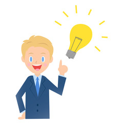 閃くビジネスマン、男性会社員のイラスト素材