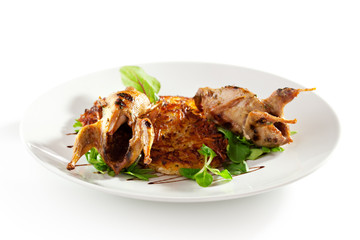 Quail with Potato Pancake