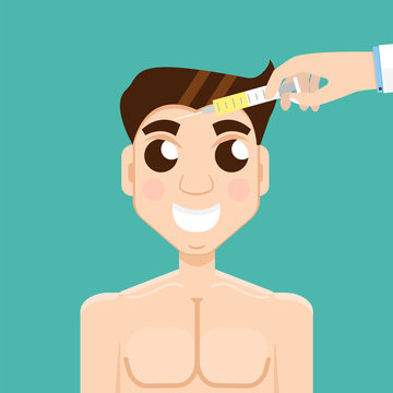 Plastic surgery man. Beauty injections, Hyaluronic Acid injectio