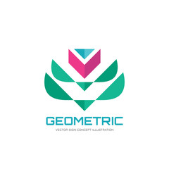 Geometric - nature flower vector logo illustration. Abstract tulip sign. Design element.