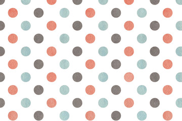 Watercolor pink, blue and grey polka dot background.