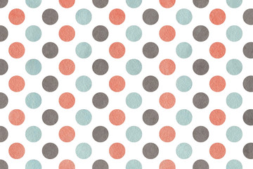 Plakat Watercolor pink, blue and grey polka dot background.