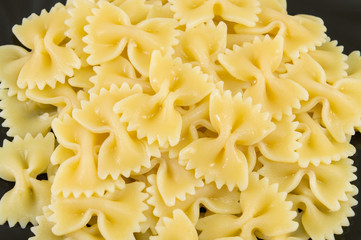 Bow tie farfalle pasta served on a plate