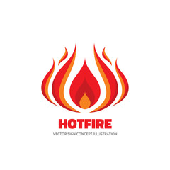 Hot fire - vector logo concept illustration in flat style. Red flame sign icon. Design element.