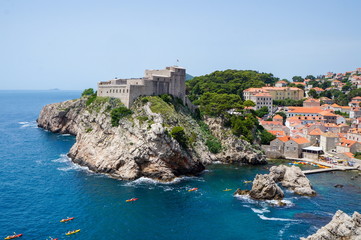 Fototapeta na wymiar Dubrovnik, Croatia, view at the old town and fortress