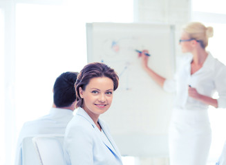 Fototapeta premium businesswoman on business meeting in office